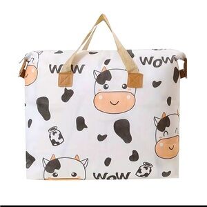 Cow Pattern Portable Storage Tote